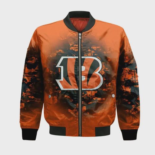 Cincinnati Bengals Bomber Jacket 3D Printed Camouflage Vintage