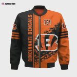 Cincinnati Bengals Bomber Jacket 3D Printed Logo Pattern In Team Colours