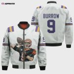 Cincinnati Bengals Joe Burrow Pattern Bomber Jacket – White