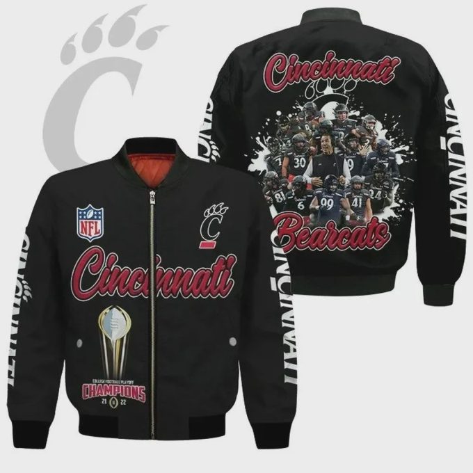 Cincinnati Bengals Players Pattern Bomber Jacket – Black