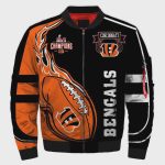 Cincinnati Bengals Super Bowl LVI Champions Black Orange Bomber Jacket