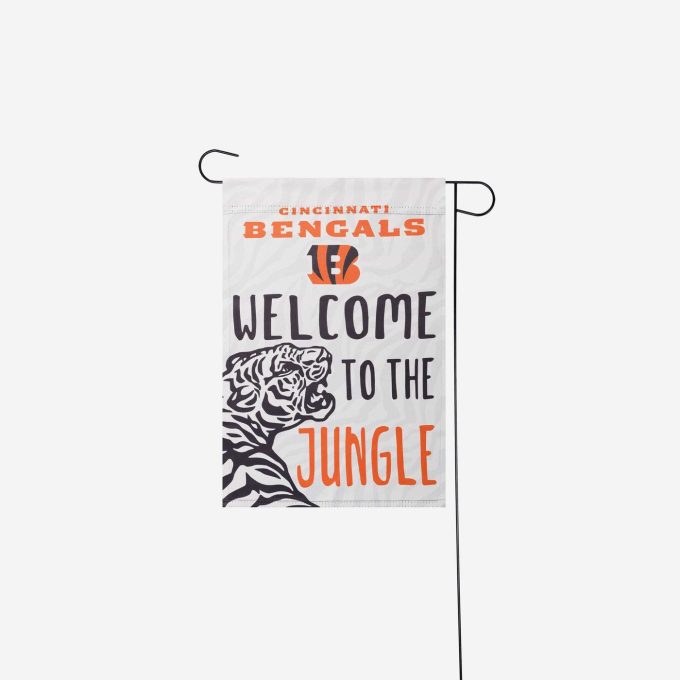 Cincinnati Bengals White Stripe Big Logo Garden Flag – House Flag Home Decor Gift – House Flag Home Decor Gift