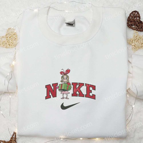 Cindy Lou Who x Nike Christmas Embroidered Sweatshirt: Festive Movie Shirt Perfect Gift Idea