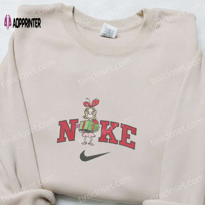 Cindy Lou Who x Nike Christmas Embroidered Sweatshirt: Festive Movie Shirt Perfect Gift Idea