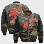 Cleveland Browns Black Camo Pattern National Football League Unisex Bomber Jacket