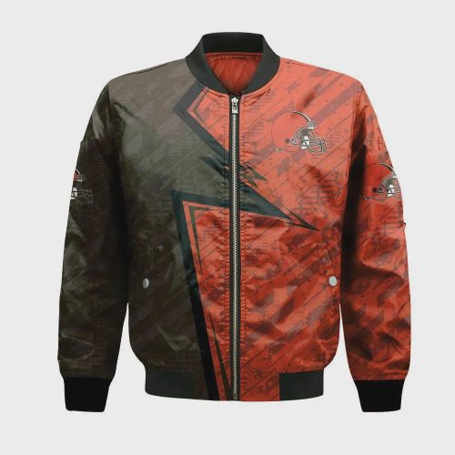 Cleveland Browns Bomber Jacket 3D Printed Abstract Pattern Sport