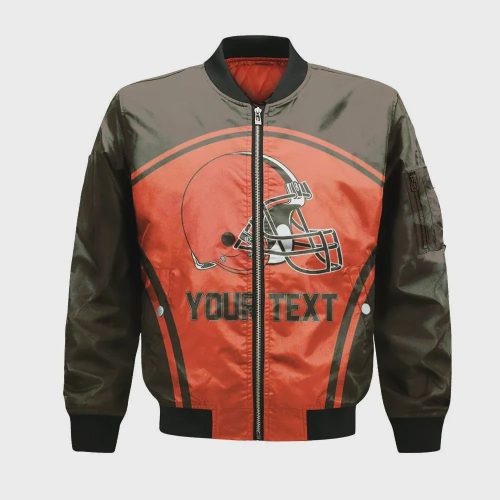 Cleveland Browns Bomber Jacket 3D Printed Custom Text Curve Style Sport