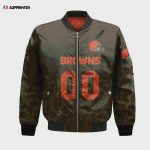 Cleveland Browns Bomber Jacket 3D Printed Team Logo Custom Text And Number