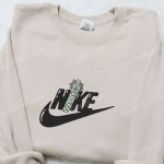 Coconut Tree x Swoosh Embroidered Sweatshirt: Nike Inspired Shirt Perfect Birthday Gift for Family