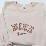 Cow Pattern x Nike Embroidered Shirt Animal Sweatshirt & Custom Hoodie – Unique Embroidered Apparel