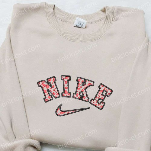 Cow Pattern x Nike Embroidered Sweatshirt: Best Nike Inspired Shirt for Family Gifts