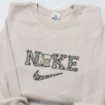 Cow x Nike Embroidered Tshirt Animal Sweatshirt & Hoodie – Unique Nike Inspired Embroidery