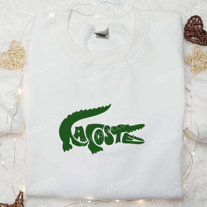 Crocodile Lacoste x Swoosh Embroidered Sweatshirt: Nike Inspired Shirt Best Birthday Gift for Family