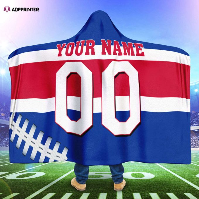 Personalized Buffalo Bills Hooded Blanket – Custom Name Number Gift for Men & Women Full Print Design