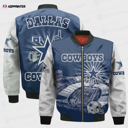 Denver Broncos Bomber Jacket 3D Printed Logo Pattern In Team Colours