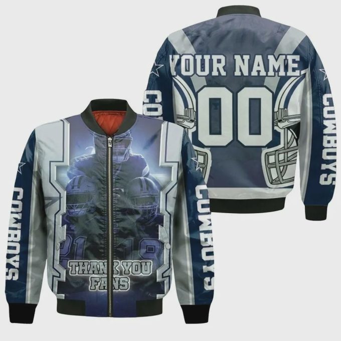 Dallas Cowboy Thank You Fans 3D Customized Pattern Bomber Jacket