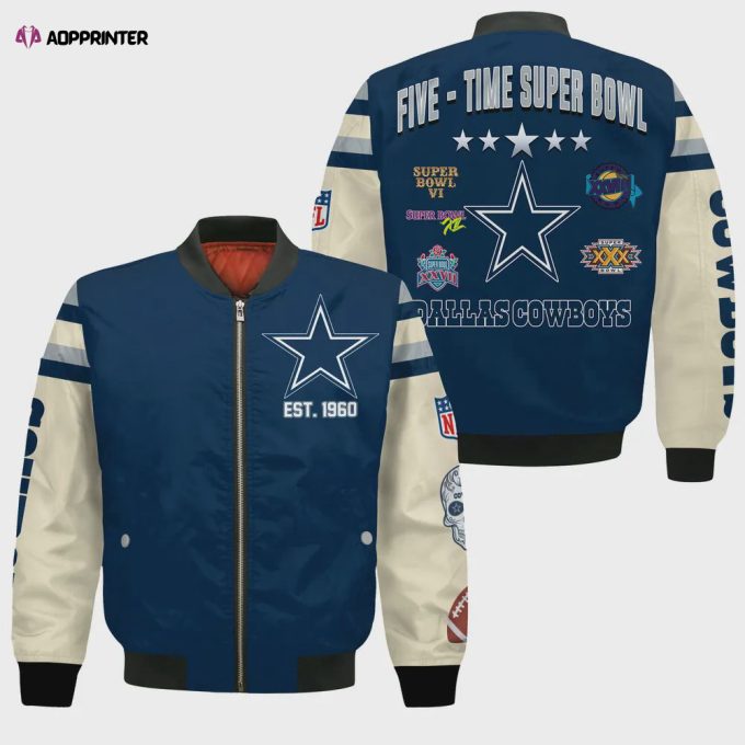 Dallas Cowboys 5X Champions Design Bomber Jacket SFAT V3