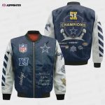 Dallas Cowboys 5X Champions Design Bomber Jacket V1