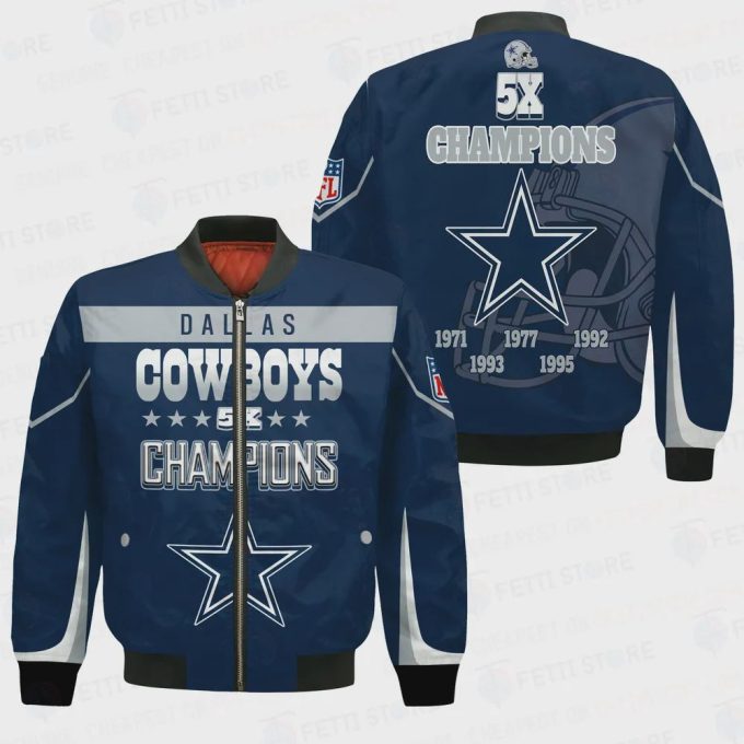 Dallas Cowboys 5X Super Bowl Champions Unisex Bomber Jacket