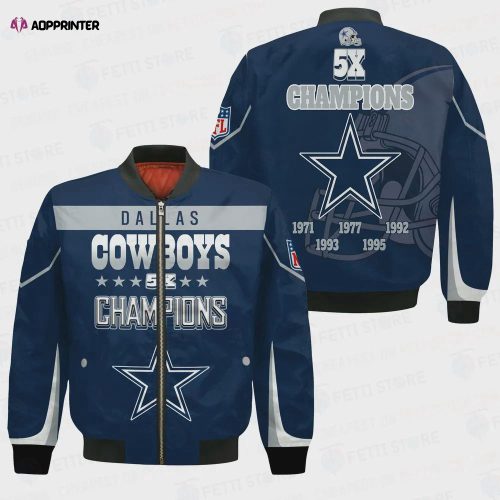 Dallas Cowboys Bohemian Pattern Bomber Jacket- NavyWhite