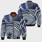 Dallas Cowboys Bohemian Pattern Bomber Jacket- NavyWhite