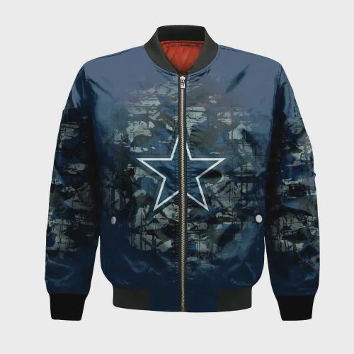 Dallas Cowboys Bomber Jacket 3D Printed Camouflage Vintage