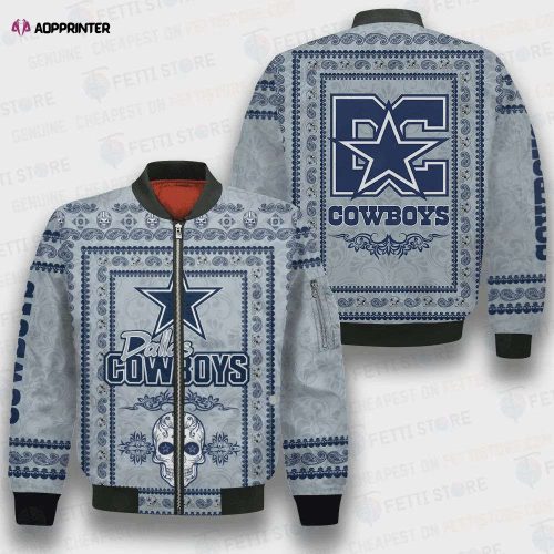 Dallas Cowboys Heart ECG Line Pattern Bomber Jacket – Blue White