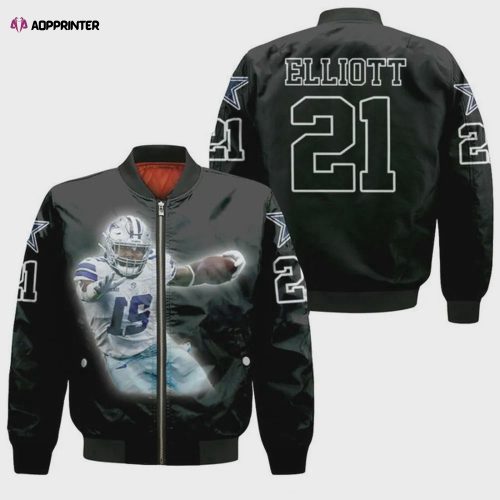 Dallas Cowboys CeeDee Lamb Pattern Bomber Jacket – Black