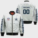 Dallas Cowboys Fan Personalized Pattern Bomber Jacket – White