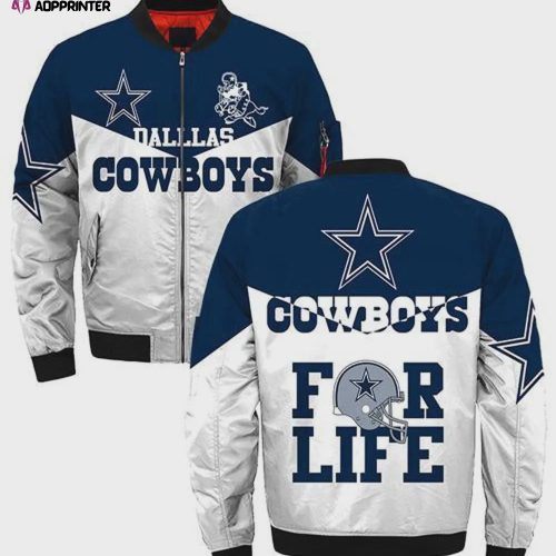 Dallas Cowboys Dak Prescott Pattern Bomber Jacket – Pink