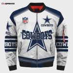 Dallas Cowboys Pattern Super Bowl Bomber Jacket – White And Navy