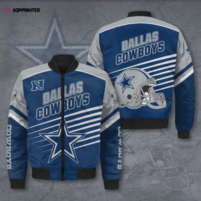 Dallas Cowboys Star Pattern Bomber Jacket – Navy Blue