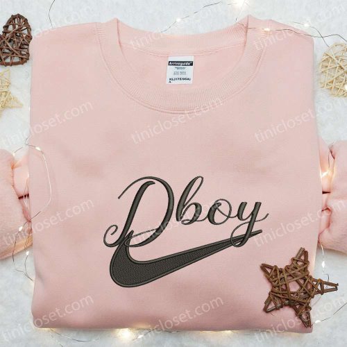 Dboy x Swoosh Embroidered Hoodie Custom Shirt Nike Inspired Embroidery