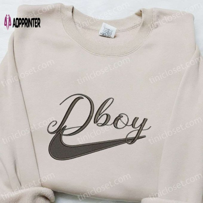 Dboy x Swoosh Embroidered Hoodie Custom Shirt Nike Inspired Embroidery