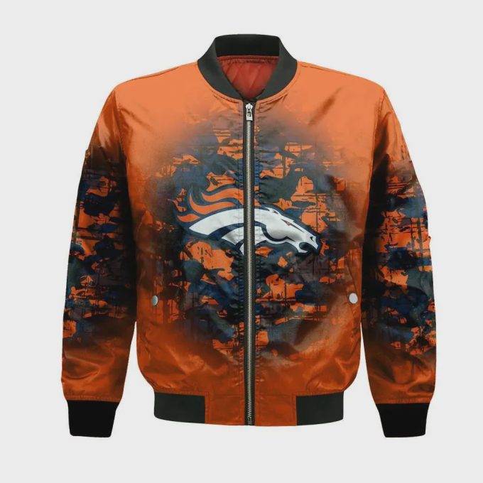 Denver Broncos Bomber Jacket 3D Printed Camouflage Vintage