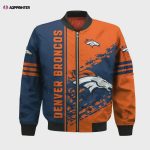 Denver Broncos Bomber Jacket 3D Printed Logo Pattern In Team Colours