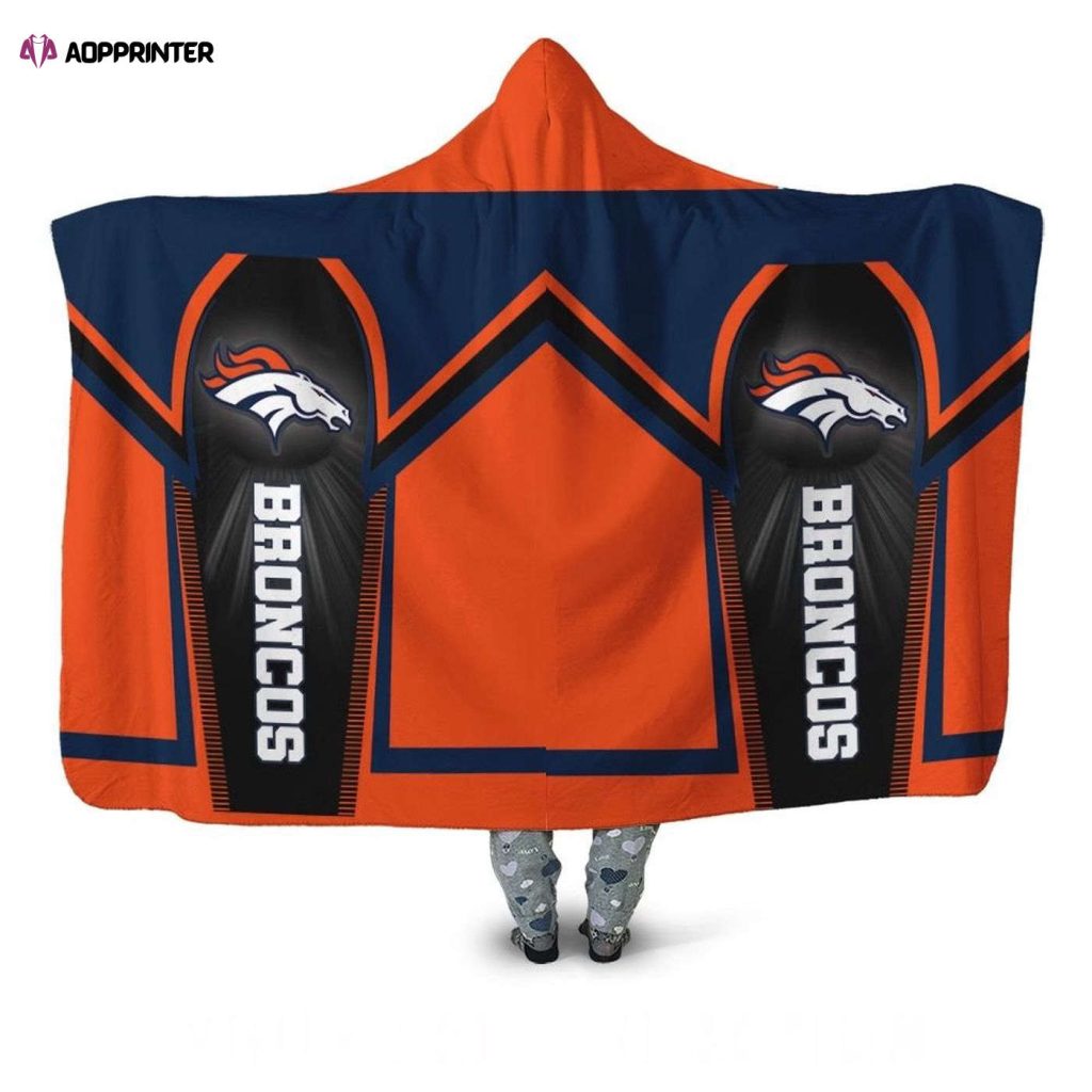 Denver Broncos Full Printing Hooded Blanket – Perfect Gift for Men & Women Fans