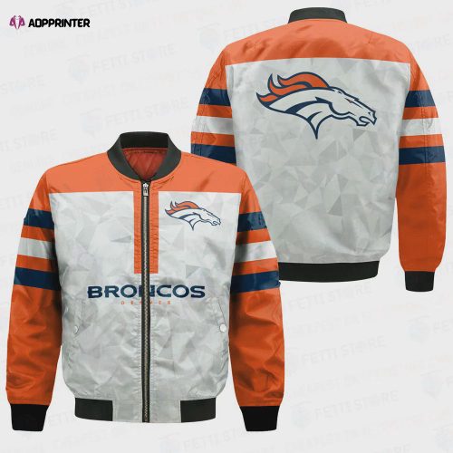 Denver Broncos Logo Team Pattern Bomber Jacket