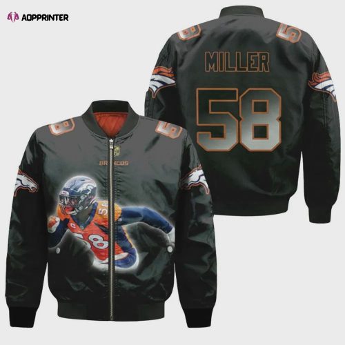 Denver Broncos Wings Skull Pattern Bomber Jacket – Navy Blue