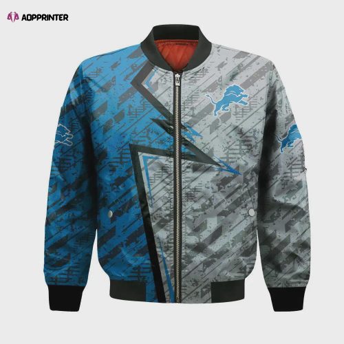 Detroit Lions Bomber Jacket 3D Printed Custom Text And Number Curve Style Sport