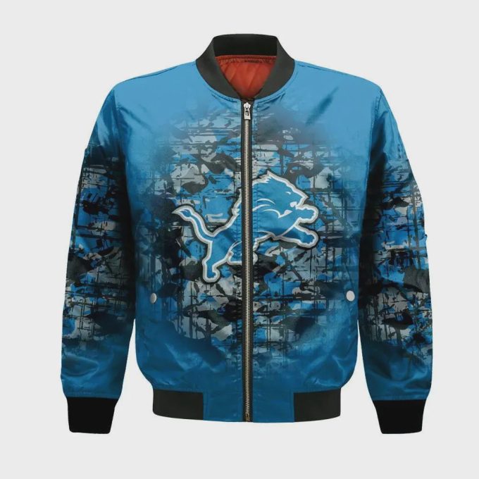 Detroit Lions Bomber Jacket 3D Printed Camouflage Vintage