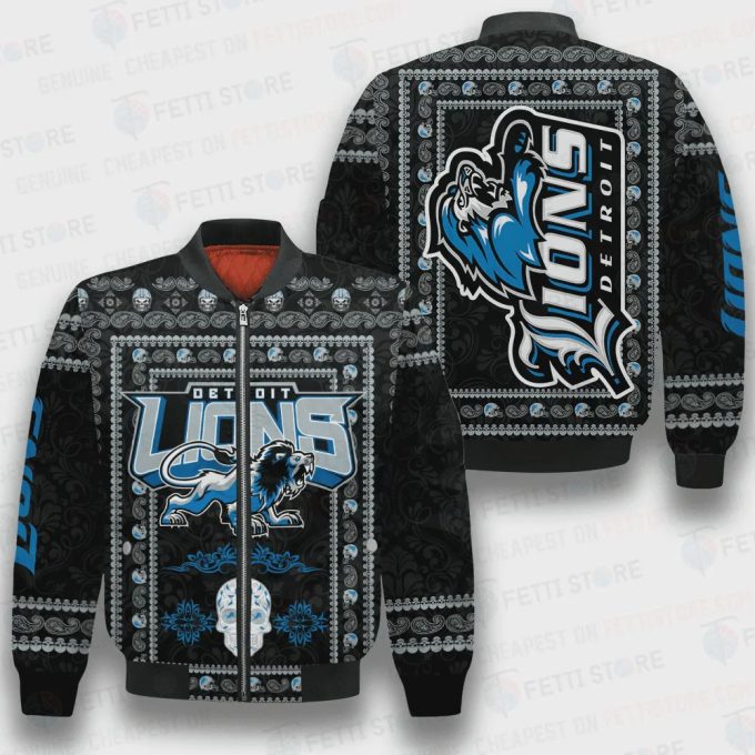 Detroit Lions Classic Pattern NFL 3D Bomber Jacket