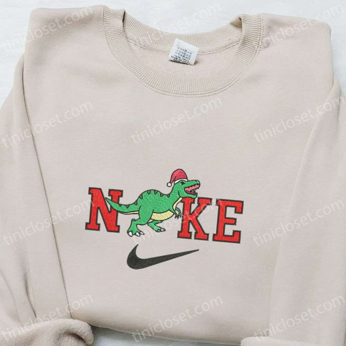 Dinosaur Roaring x Nike Embroidered Sweatshirt: Cartoon Christmas Shirt Best Gift Idea