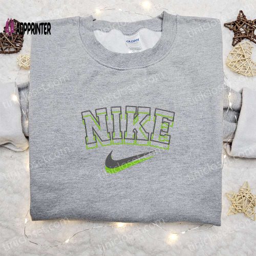 Coconut Tree x Swoosh Embroidered Sweatshirt: Nike Inspired Shirt Perfect Birthday Gift for Family