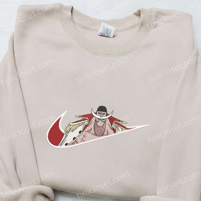 Exclusive Edward Newgate x Nike Swoosh Anime & One Piece Embroidered Shirt – Custom Nike Design