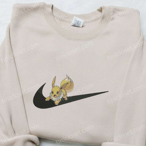 Eevee x Swoosh Hoodie Pokemon & Custom Embroidered Shirts: Trendy and Unique Apparel