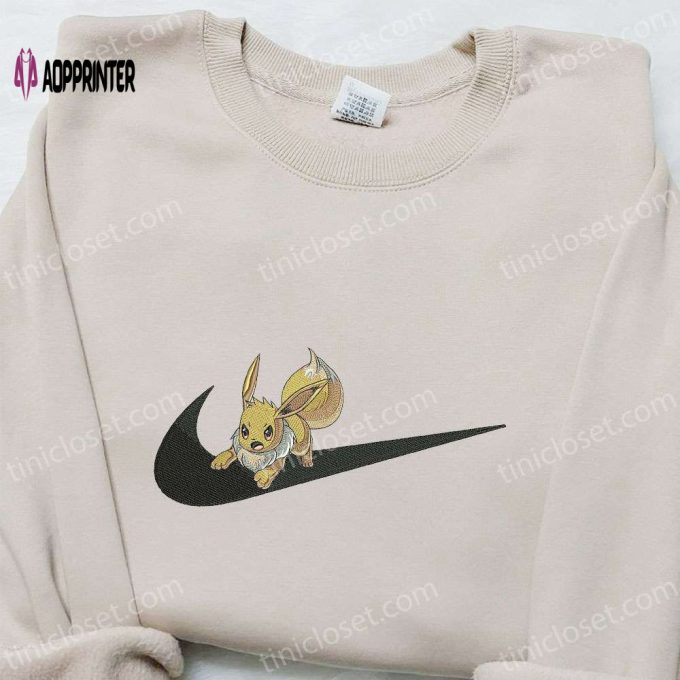 Eevee x Swoosh Hoodie Pokemon & Custom Embroidered Shirts: Trendy and Unique Apparel