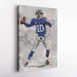 Eli Manning Poster New York Giants NFL Canvas Wall Art Home Decor Framed Poster Man Cave Gift