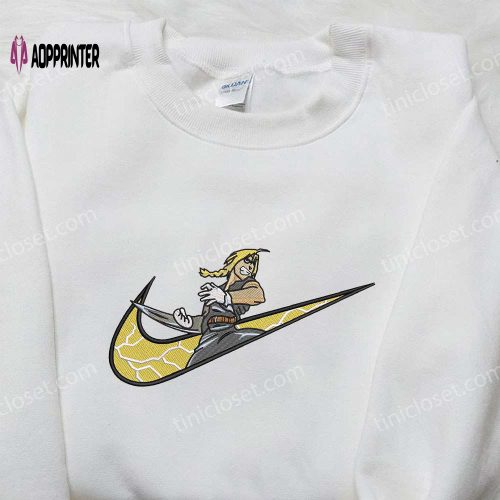 Elric x Nike Embroidered Shirt: Fullmetal Alchemist Custom Design