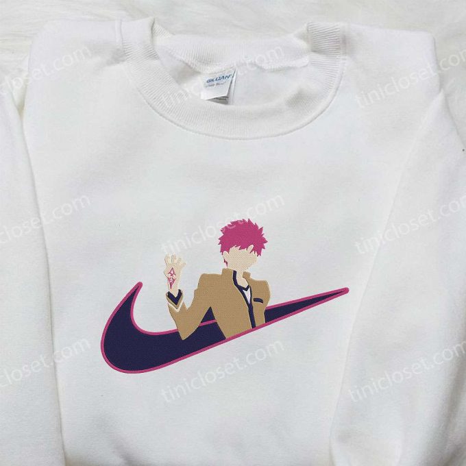 Emiya Shirou x Nike Swoosh Anime Hoodie & Type Moon Embroidered Shirt: Stylish Nike Inspired Apparel